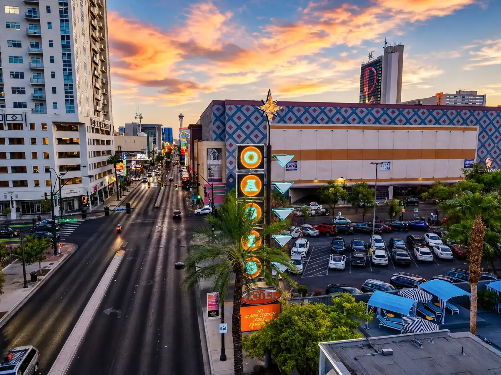 Downtown at sunset